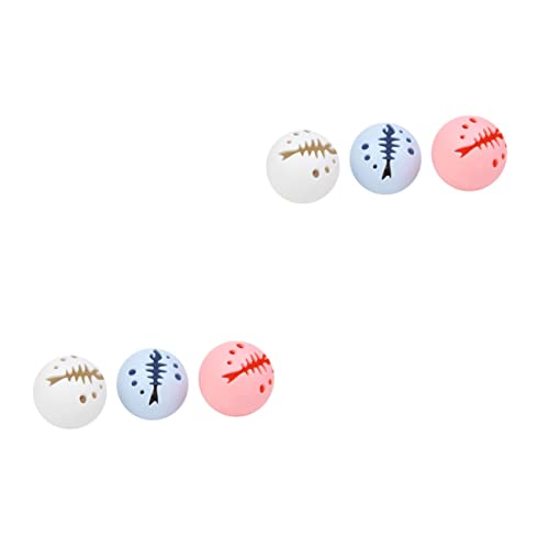 minkissy 6 STK Katzenrad Kätzchen Teaser Indoor-Spielzeug Katze Interaktiv Weihnachtskatzenspielzeug Pet-Ball-Spielzeug Katzenglocke Kugel Kauspielzeug Lustiger Katzenball Beissen von minkissy