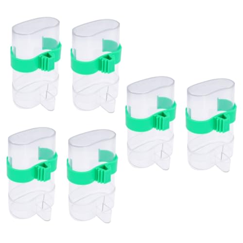 minkissy Wellensittich Käfig 6 STK Vogelkäfig Glasspender Eichhörnchen-futterspender Kaninchenfutter Wasserflaschen Aus Glas Kaninchenzubehör Sittich Vogelfütterer Haustier Kleiner Papagei von minkissy