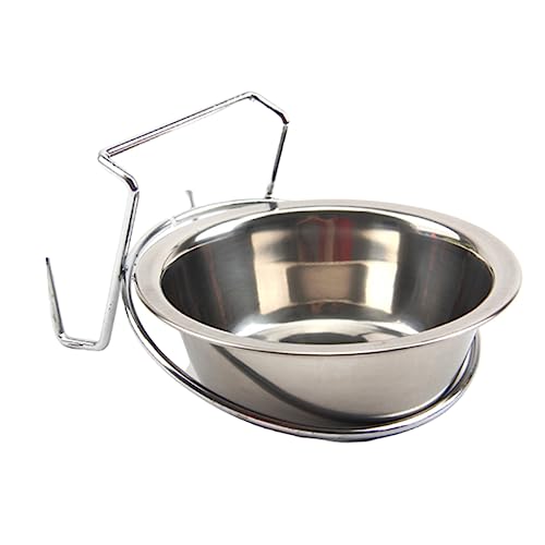 minkissy 6 Stück Edelstahl Pet Bowls Pet Feeding Bowls Hanging Pet Bowl Cage Mounted Pet Bowl Food Trays Stainless Steel Tray Dog Zwinger Water Dispenser Kennel Water Bowl Pet Feeder von minkissy