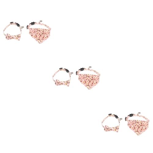 minkissy 3er-Set – Langlebiges Katzenhalsband Mit Fliege Dreiecksschal Halsband Haustier-modeaccessoire Für Fotos 2 Stück X 3 von minkissy