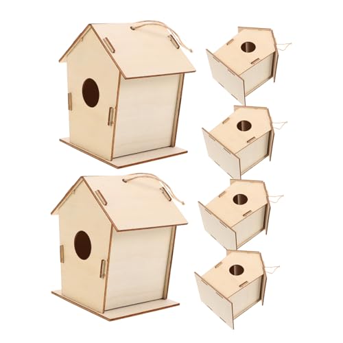 minkissy 6 Stück Teiliges DIY Vogelhaus Bastelset aus Unbehandeltem Holz für Einfach zu Montierendes Outdoor Birdhouse Kreatives Graffiti Malspaß Fördert Naturverständnis und Handwerkliche minkissy 6 Stück Teiliges DIY Vogelhaus Bastelset aus Unbehandeltem Holz für Einfach zu Montierendes Outdoor Birdhouse Kreatives Graffiti Malspaß Fördert Naturverständnis und Handwerkliche von minkissy