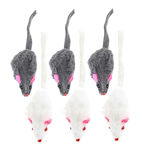 minkissy 6Pcs interactive cat toy cat toys for indoor cats chucky plush cat toys interactive for indoor cats fake furret plush mice cat toys scrump plush Cat Toy Mouse the cat notice von minkissy