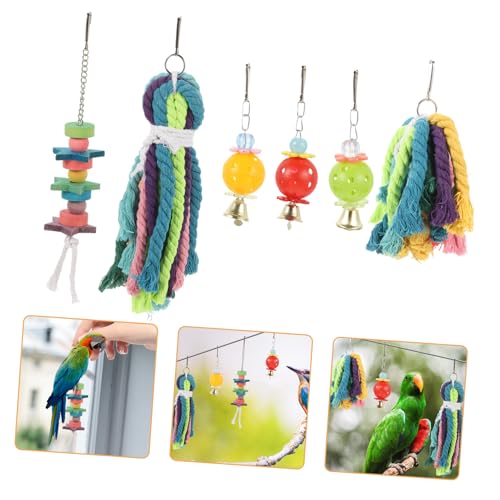 minkissy 6st Papagei Kauspielzeug Kaublöcke Für Vögel Vogelschaukel Spielzeug Hängende Vogelspielzeuge Nymphensittich Spielzeug Kauspielzeug Vogelholz Langen Tosu Baumwollseil minkissy 6st Papagei Kauspielzeug Kaublöcke Für Vögel Vogelschaukel Spielzeug Hängende Vogelspielzeuge Nymphensittich Spielzeug Kauspielzeug Vogelholz Langen Tosu Baumwollseil von minkissy