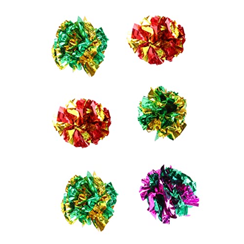 minkissy Interaktives Katzenspielzeug 6er-Pack Knisterbälle Trainingsspielzeug für Kätzchen Bunte Geräuschbälle für Katzen Spaß von minkissy