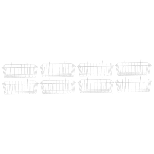 minkissy 8 STK Hasenheu füttern Hasenfutterautomat für den Haushalt Haushaltsfütterung Frettchen-Feeder Hängehalter Futterspender hängend Grasrahmen Wandbehang Zubringer Zubehör Eisen Weiß von minkissy