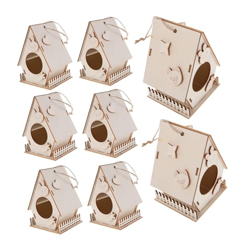 minkissy 8 Stück Teiliges DIY Vogelhaus Bastelset für Unbehandeltes Holz Vogelhäuschen Malset Nachhaltiges Holzmaterial Fördert Kreativität und Motorik für Garten Balkon und minkissy 8 Stück Teiliges DIY Vogelhaus Bastelset für Unbehandeltes Holz Vogelhäuschen Malset Nachhaltiges Holzmaterial Fördert Kreativität und Motorik für Garten Balkon und von minkissy