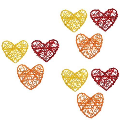 minkissy 9stücke Bunte Geflochtene Rattan-herzballspielzeuge Für Papageien Und Vögel Kauspielzeug Zur Beschäftigung Und Vermeidung Von Langeweile von minkissy
