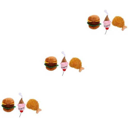 minkissy 9stücke Teiliges Hundespielzeugset Plüsch Interaktive Spielzeuge Lebensmittel-Design Hamburger Hähnchenkeule Eiscreme Für Hunde Und Katzen Quietschend Und Für Kleine Haustiere von minkissy