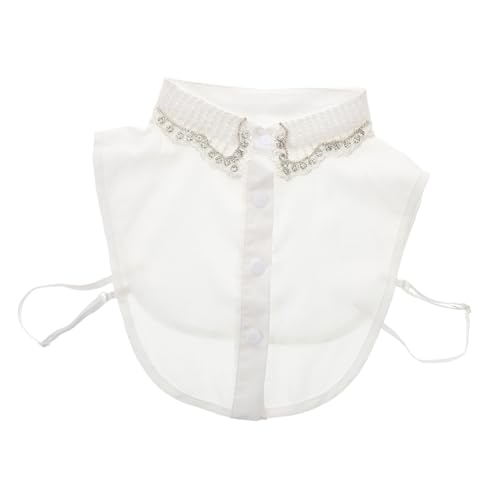 minkissy Abnehmbarer Falscher Kragen Chiffon mit Strass für Damen Halbschürze für Pullover und Mäntel für Frühling Herbst und Winter minkissy Abnehmbarer Falscher Kragen Chiffon mit Strass für Damen Halbschürze für Pullover und Mäntel für Frühling Herbst und Winter von minkissy