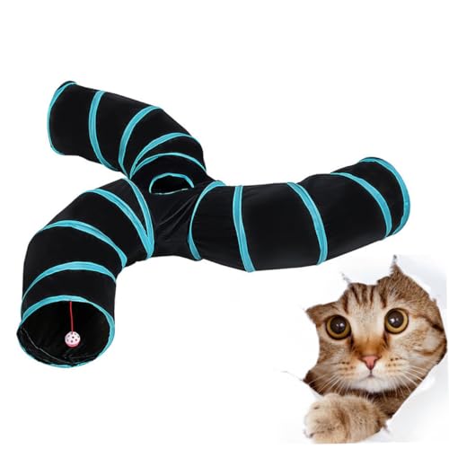 minkissy Faltbarer Katzenzelttunnel Katzenspiel Tunnelbett für Katzen Katzenröhrentunnel Welpentunnel Nistschalen für Tauben Spielzeug Katzentunnel Haustier Katze spielt von minkissy