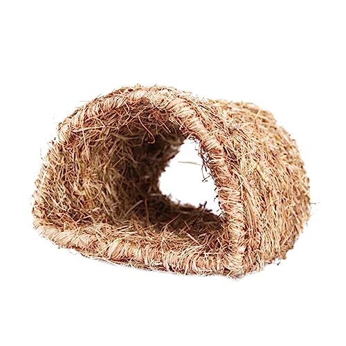 minkissy Gras Versteck 2 STK Hasennest Aus Stroh Gewebtes Tierbett Hasen Gewebtes Nest Tunnel Spielzeuge Kaninchen Spielt Spielzeug Hasenhütte Hamster Heu Timo Meerschweinchen Schilfgras von minkissy