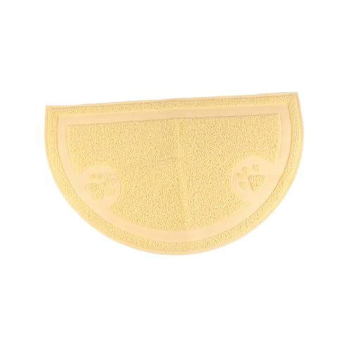 minkissy PVC Halbrunde Katzentoilette Matte rutschfeste wasserdichte Fressunterlage Für Katzen Und Hunde Langlebig Und Leicht Zu Reinigen Für Katzenklo Und Futterstation von minkissy