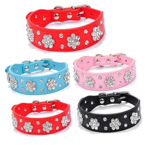 minkissy Halsband, groß, groß, für kleine und mittelgroße Hunde, Schutz und langlebige Leine, Strasssteine minkissy Halsband, groß, groß, für kleine und mittelgroße Hunde, Schutz und langlebige Leine, Strasssteine von minkissy