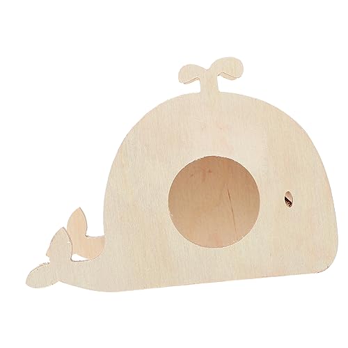 minkissy Hamsterhaus Hamsterhütte aus Holz Chinchilla-Nest aus Holz Spielzeug Hamsterversteck aus Holz Holzversteck für Chinchilla Meerschweinchen Leiter Baumhaus schmücken von minkissy