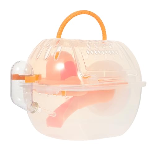 minkissy Hamsterkäfig Hamsterbehälter Hamster-reisekäfig Hamster Tragetasche Durchsichtiger Käfig Für Rennmäuse Hamsterträger Meerschweinchenkäfig Rattenkäfig Haustier Reisen Tragekäfig Pp von minkissy