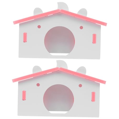 minkissy Hamsterkäfige, 2 Stück, Hamsterhöhlen, Schlafhaus, Eichhörnchenhaus, Hamsterkäfig, Holz, Versteck für kleine Haustiere, Chinchilla, Hamsterbett, Laufrad aus Holz minkissy Hamsterkäfige, 2 Stück, Hamsterhöhlen, Schlafhaus, Eichhörnchenhaus, Hamsterkäfig, Holz, Versteck für kleine Haustiere, Chinchilla, Hamsterbett, Laufrad aus Holz von minkissy