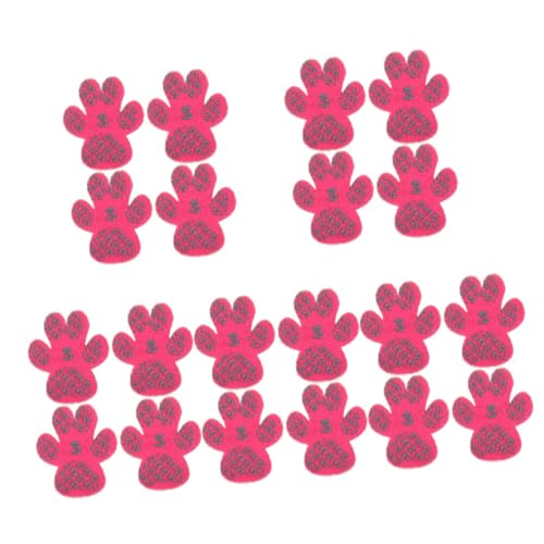 minkissy Hundepfotenschutz-Pads, Fußpolster, kleine Pfotenschutz, rutschfest, bequem, Pfotenschutz, rutschfest, rutschfest, für den Außenbereich, rosa Stoff, 20 Stück von minkissy