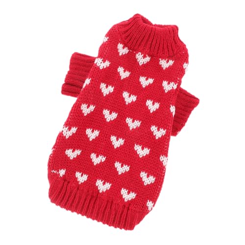 minkissy Hundepullover Hundekleidung Hundekostüm für den Katzen-Valentinstag-Outfit Haustierzubehör Kostüme warme tragbare Haustierkleidung Katze Weste Rundhals rot von minkissy