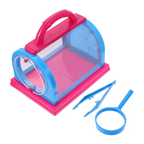 minkissy Insektenbeobachtungsbox mit Lupe und Pinzette Leichter Atmungsaktiver Käfig für Naturforscher Tragbar für Outdoor und Biologieunterricht von minkissy