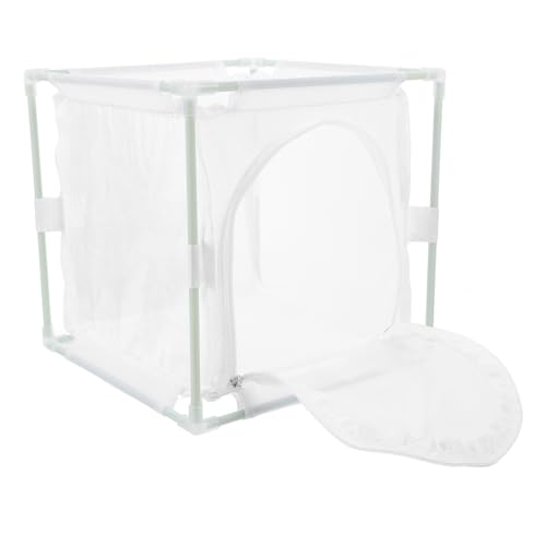 minkissy Schmetterlingsnetzkäfig Mit Reißverschluss Zuchtkäfig Für Grillen Leuchtkäfer Raupen Marienkäfer Platzsparendes Zusammenklappbares Design Für Bildungseinrichtungen Und Schmetterlin von minkissy