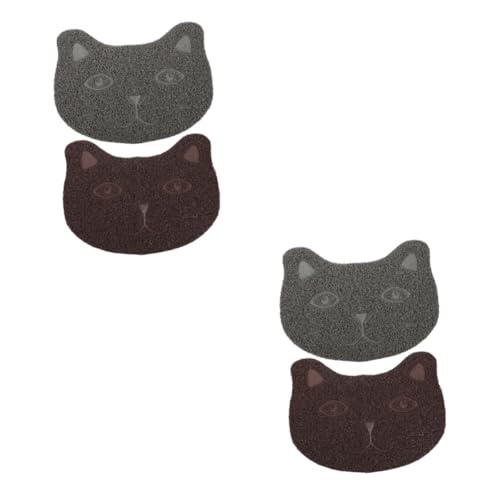 minkissy Katzenstreu-Matte, Urin, Kätzchen, Katzenstreu, Matte, Katzenteppich, Katzenkopf-Design, wasserdichte Katzenstreu, PVC, Tiernahrung, 4 Stück minkissy Katzenstreu-Matte, Urin, Kätzchen, Katzenstreu, Matte, Katzenteppich, Katzenkopf-Design, wasserdichte Katzenstreu, PVC, Tiernahrung, 4 Stück von minkissy