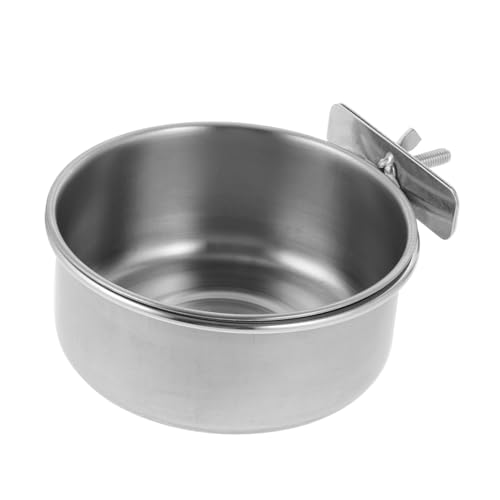 minkissy Edelstahl Tierfutter Wasser Schüssel für Vogel Käfige Papagei Fütterung Schüssel M Größe Schloss von minkissy