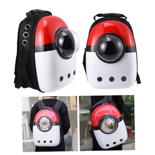 minkissy Tasche Katze Rucksack Haustier Tasche Katze Reisetasche Rot Outdoor Durchlässig 9 Löcher PVC von minkissy