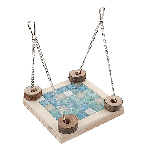 minkissy Kühlplatte für Hamster Spielzeug für Hasen Hamster hängende Kristallschaukel Kleintierkäfige Kühlhängematte für Kleintiere Hamster Sommer Käfig Hängematte Abstrahlende Platte Holz von minkissy