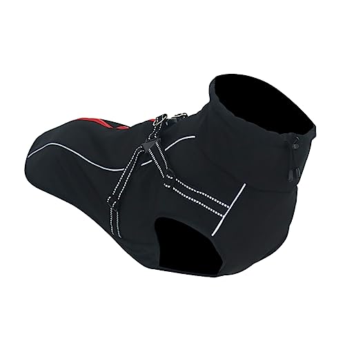 minkissy Wasserdichter Hundemantel Für Große Hunde Warme Winterjacke Mit Fleece-Futter Schwarz Für Regen Wind Und Einfach Anzulegen Atmungsaktiv Und von minkissy