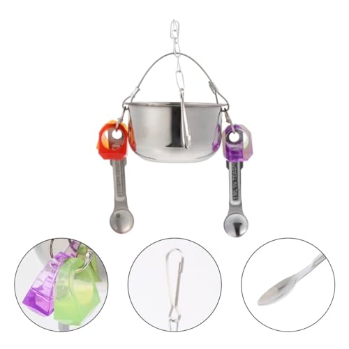minkissy Papagei Futterbox Vogelfutterstation Wasserschale Vogelkäfig Vogelfutterspender Hängende Vogelschaukel Wasserschale Papageien Wasserbecher Hängende Vogelfutter Tasse Vogel Wasserschale von minkissy