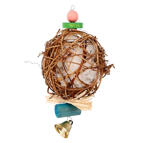 minkissy Papageienspielzeug Rattan-Vogel-kauspielzeug Hängendes Vogel-beißspielzeug Für Vögel Sicheres Sittichspielzeug Vogelkäfig- Haustier-transportbox-zubehör von minkissy