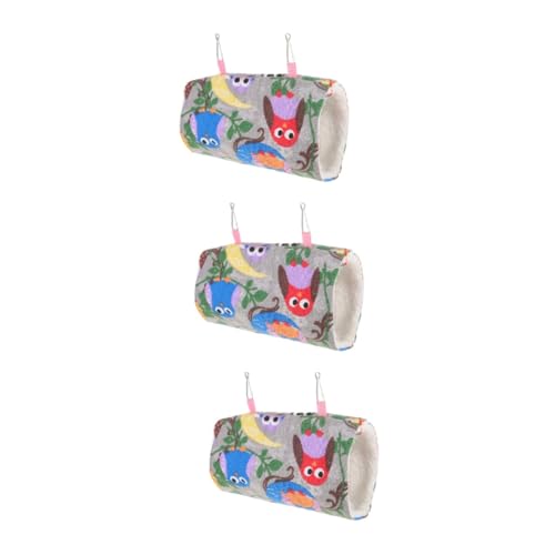 minkissy 3 Papageien Tunnel Hängematte Eichhörnchenkäfig Spielzeug Ratten Hängematte Hängespielzeug Meerschweinchen Spielzeug Kleintier Hängematte Haustierkäfig Hängetunnel von minkissy