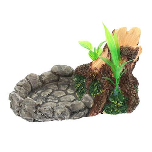 minkissy Reptilien-wassernapf Von Resin Craft Schlangenfutterbecken Schildkröten-futterbecken Eidechsenschale Für Reptilien Schlangenbecken Reptilienbedarf Zufälliger Stil von minkissy