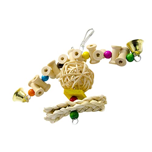 minkissy Holzspielzeug Für Papageien Einstellbare Hängeschaukel Mit Rattanball Und Glöckchen Für Käfig Und Garten Für Wellensittiche Und Andere Vögel minkissy Holzspielzeug Für Papageien Einstellbare Hängeschaukel Mit Rattanball Und Glöckchen Für Käfig Und Garten Für Wellensittiche Und Andere Vögel von minkissy