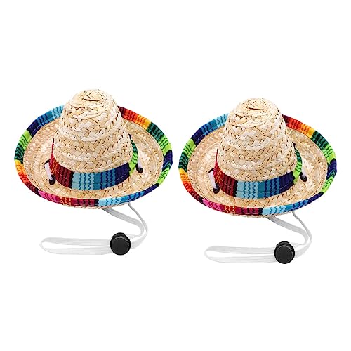 minkissy Strand-Strohhut 10 STK Strohhut für Haustiere Party dekorativer Hut Zubehör für Hundekostüme mexikanischer Hut Hüte gewebte Hundemütze lustiges Hundekostüm die Katze Strickmütze von minkissy