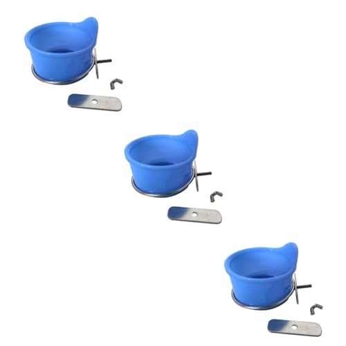 minkissy 3stücke Edelstahl Vogelnapf Für Papageien Futter Und Wasserschale Hängend Rostfrei Für Käfige Leicht Zu Reinigen Für Kleine Vögel Wie Wellensittiche Und Nymphensittiche Blau von minkissy