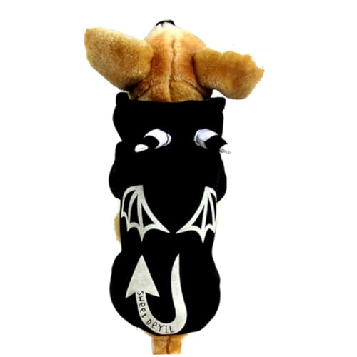 minkissy Kapuzenpullover für Hunde mit Elastischem Beinausschnitt und Halloween-kostüm mit Geistermuster und Stylischer Hundekleidung für Partys Größe M Schwarz von minkissy