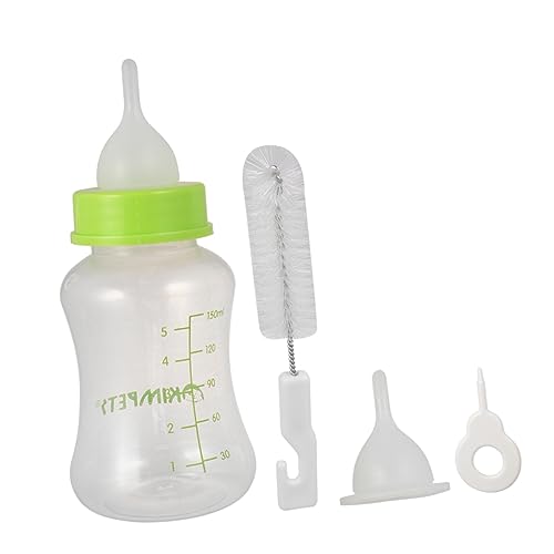 minkissy Haustier-Flaschen 150 Ml Silikon-säugflasche Für Hunde Mit 4 Reinigungsbürsten Sicher Für Ihr Haustier Zufällige Farbe von minkissy