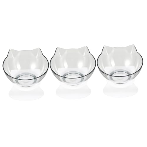 minkissy Wasserzufuhr 3St Katzennapf katzenfutter pet Food Container Katze Futter Neigungswinkel Haustierfutterschale einstellbar Haustiernapf erröten Fressnapf Wasserschale Plastik von minkissy