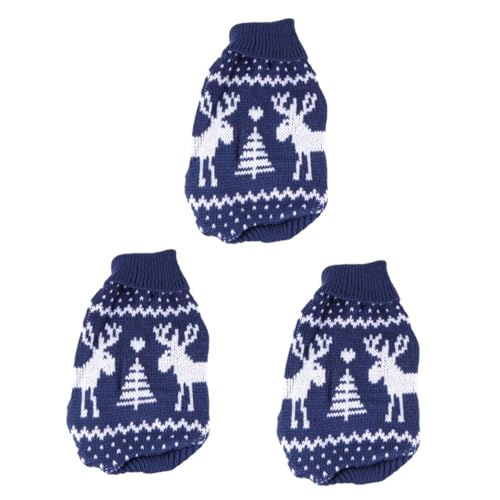 minkissy 3stücke Weihnachtlicher Hundepullover Für Kleine Hunde Dehnbarer Winterpullover Mit Schneeflocken Und Rentierdesign Für Festliche Anlässe Blau minkissy 3stücke Weihnachtlicher Hundepullover Für Kleine Hunde Dehnbarer Winterpullover Mit Schneeflocken Und Rentierdesign Für Festliche Anlässe Blau von minkissy