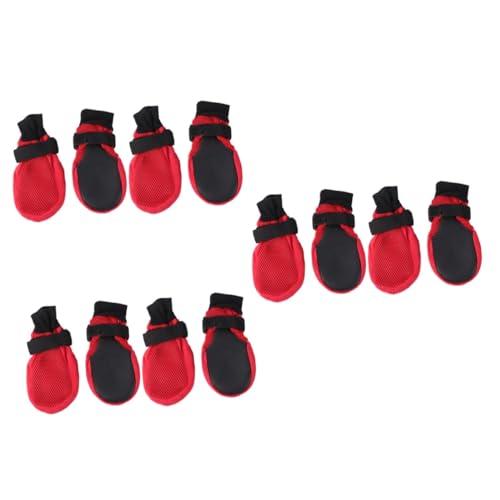 minkissy 3 Sets Outdoor-hundeschuhe Mesh-hundeschuhe Für Hundewelpen Hundestiefel Ohne Sohle Rot Größe Verstellbar minkissy 3 Sets Outdoor-hundeschuhe Mesh-hundeschuhe Für Hundewelpen Hundestiefel Ohne Sohle Rot Größe Verstellbar von minkissy