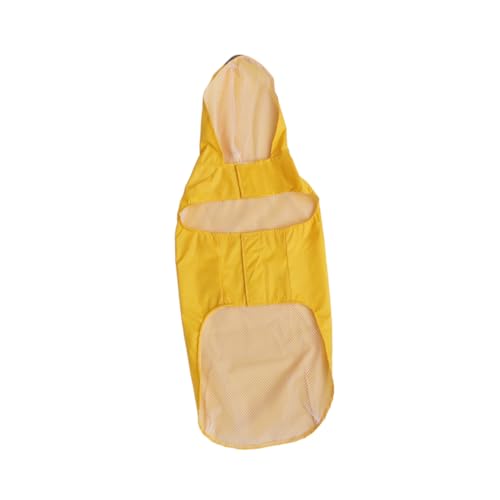 minkissy Hunde-Regenmantel Poncho Reflektierende Kapuze Für Welpen Große Hunde Warmer Mantel Gelb 3XL von minkissy