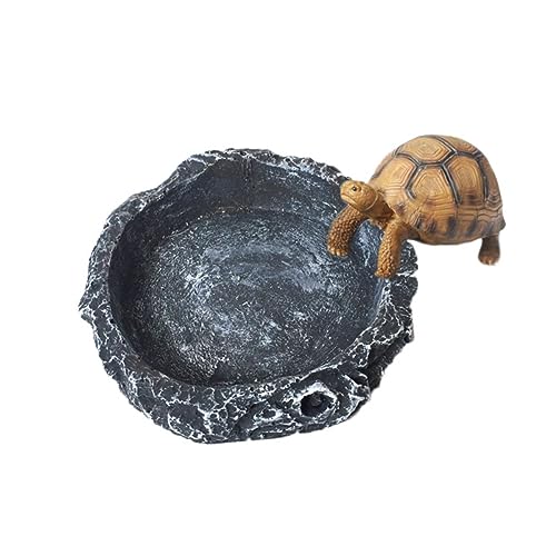 minkissy schleichtiere Reptilien-Spezialbecken kleines rundes Becken aus Kunstharz Aufbewahrungsbehälter für Reptilien Reptilienschalen Becken Schildkröte Futternapf Plattformklettern von minkissy