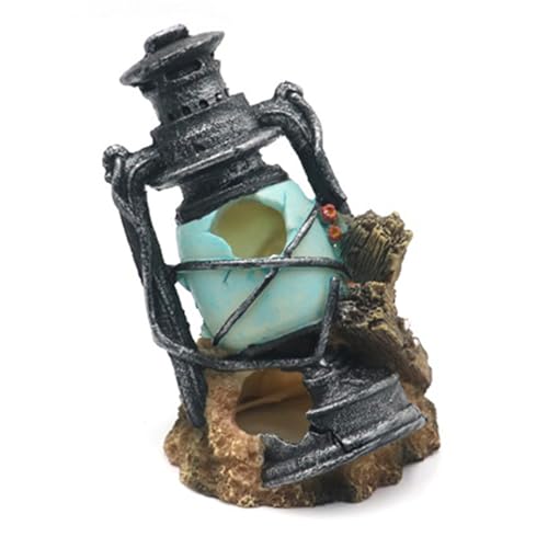 mioosho Vintage Kerosinlampe Aquarium Ornamente Retro-Stil Aquarien Dekoration für Zuhause und Büro Dekoration von mioosho