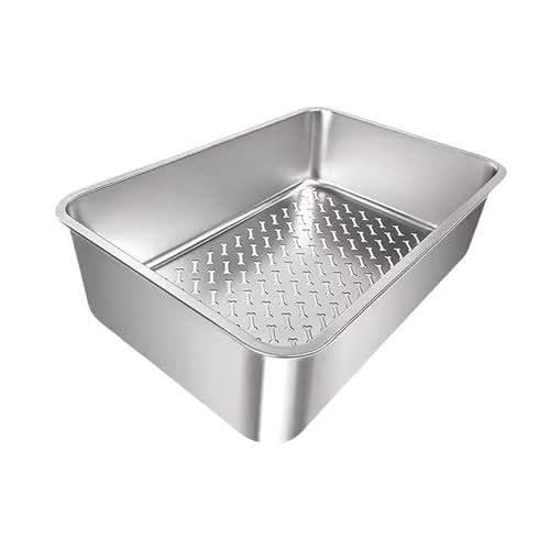 misppro Katzentoilette aus Edelstahl, oben offen, extra groß, für den Innenbereich, leicht zu reinigen, für Welpen, Kaninchen, Haustiere misppro Katzentoilette aus Edelstahl, oben offen, extra groß, für den Innenbereich, leicht zu reinigen, für Welpen, Kaninchen, Haustiere von misppro