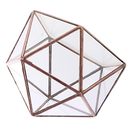 misppro Pflanzkasten für Terrarien, geometrisch, für Sukkulenten, Kupfer, 12 x 12 x 12 cm von misppro