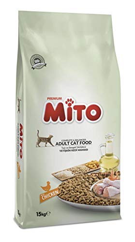 MITO Ausgewachsene Katzenfutter | Super Premium Trockenfutter für Erwachsene Katzen Aller Rassen | Huhn | 1 KG von mito