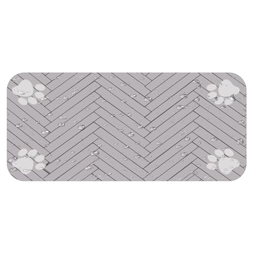 Dog Food Matte, Pet Feeding Pad, Cat Water Bowl Placemat, Absorbent Non-Slip Base, Floor Protector Liner, Grey, for Dogs, Cats, Kitchen, Home Use, Diatom Mud Material, 62 x 35,43 Zoll Dog Food Matte, Pet Feeding Pad, Cat Water Bowl Placemat, Absorbent Non-Slip Base, Floor Protector Liner, Grey, for Dogs, Cats, Kitchen, Home Use, Diatom Mud Material, 62 x 35,43 Zoll von mivceklw