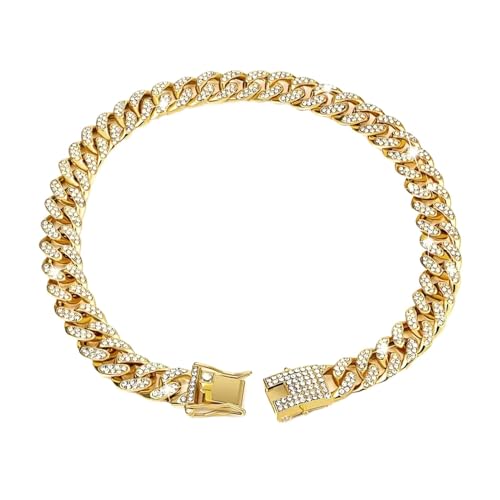 Gold Dog Chain Halsband, Gold Dog Chain Crystal Halsband, 9.84 Zoll Dog Halsband, Metal Dog Necklace, Buckle Walking Pet Halsband, Small Dog Collar, Crystal Gold Dog Chain Necklace, Metal Pe Gold Dog Chain Halsband, Gold Dog Chain Crystal Halsband, 9.84 Zoll Dog Halsband, Metal Dog Necklace, Buckle Walking Pet Halsband, Small Dog Collar, Crystal Gold Dog Chain Necklace, Metal Pe von mivceklw