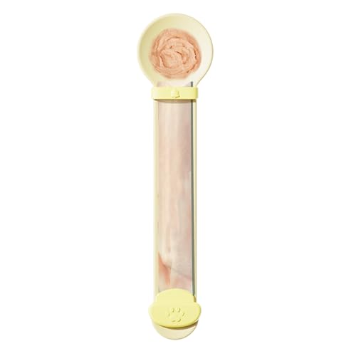 Katzen-Snack-Feeder, tragbar, flüssiger Snack Spoon Dispenser, Nassfutter zum Quetschen, Snacks für Bisque, Katzen-Bar für alle Katzen, Gelb, Grün, Blau, 1 Stück von mivceklw